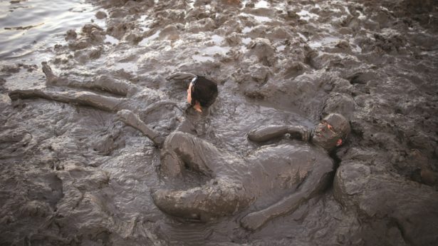 A MUD BATH is good
therapy for the skin
