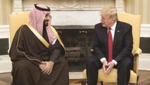 Donald Trump (r.) mit Mohammad bin Salman Al Saud im Weißen Haus