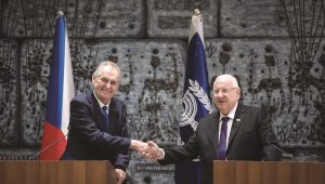 schechische Präsident Miloš Zeman bei israelischen Präsidenten Reuven Rivlin