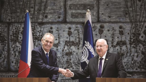 schechische Präsident Miloš Zeman bei israelischen Präsidenten Reuven Rivlin
