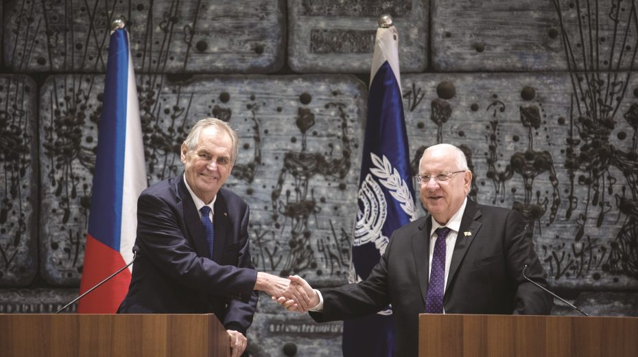 schechische Präsident Miloš Zeman bei israelischen Präsidenten Reuven Rivlin