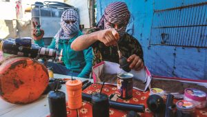 Bombenbau in Gaza