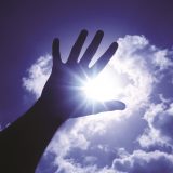 Hand, Himmel, Sonne