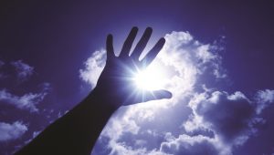 Hand, Himmel, Sonne