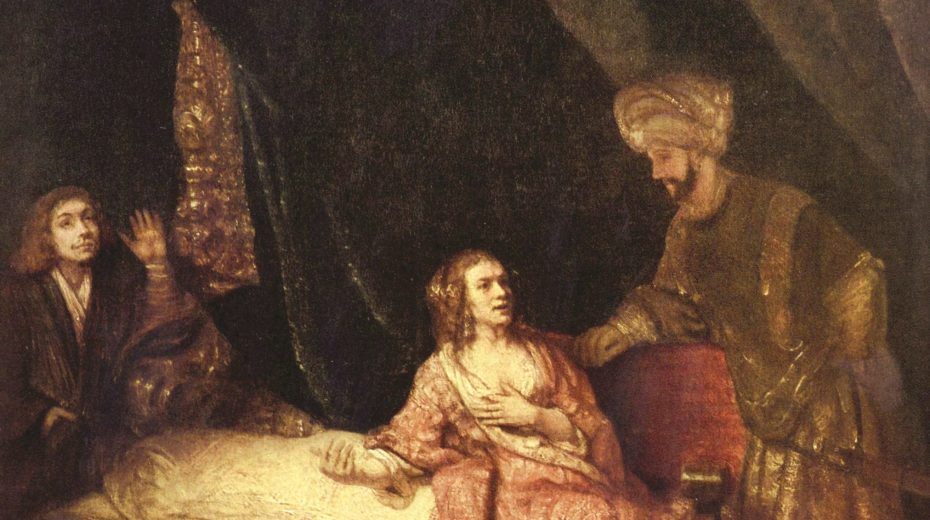 Joseph wird von Potifars Frau beschuldigt. (Original von Rembrandt)
