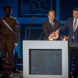 Der Bürgermeister von Jerusalem Nir Barkat (l.) mit dem Knessetvorsitzenden Juli Edelstein am Unabhängigkeitstag 2017