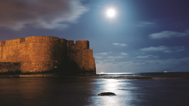 MOONLIGHT ON THE MEDITERRANEAN The historic port of Acre