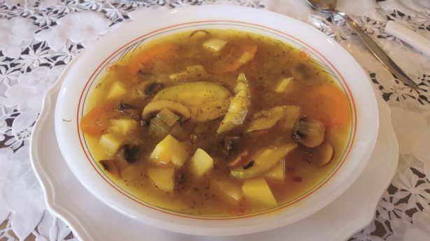 Winter Soup with Lemon Peel Strips