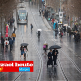 Jaffastrasse in Jerusalem Regen