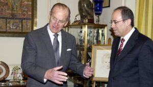 Prince Philip with Israeli Foreign Minister Silvan Shalom