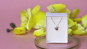 Silver necklace with a pendant of the "dove of peace"