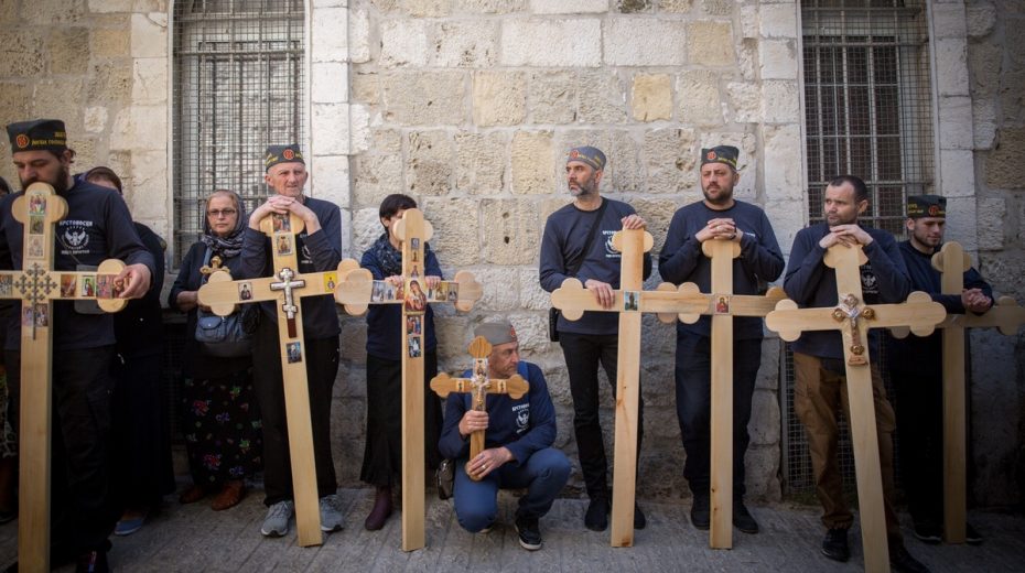 Why Are Palestinian Christians Really Leaving the Holy Land? Orthodox Christians mark Easter in Jerusalem's Old City.