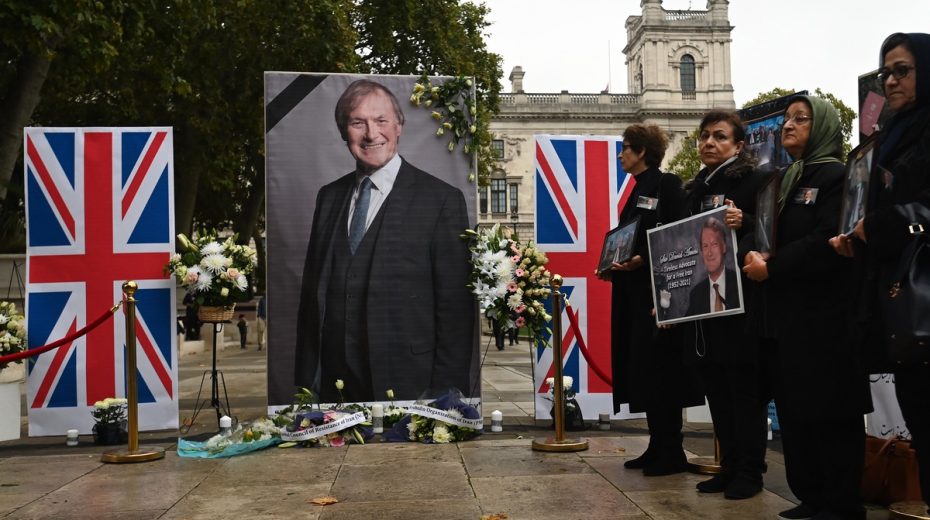 Memorial for MP Sir David Amess who was stabbed to death in a church while meeting with constituents last week.