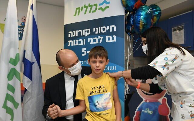 Israel Starts Vaccinating Children; Bennett’s Son Goes First David Bennett, son of Prime Minister Naftali Bennett, is one of the first Israeli children aged 5-11 to be vaccinated against COVID-19.