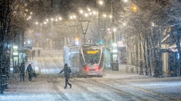 Heavy snowfall couldn't stop Jerusalem's light rail.