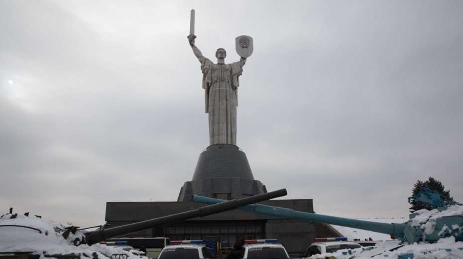 Israelis Warned to Leave Ukraine, Now! View of the Motherland Monument in the city of Kiev in Ukraine.