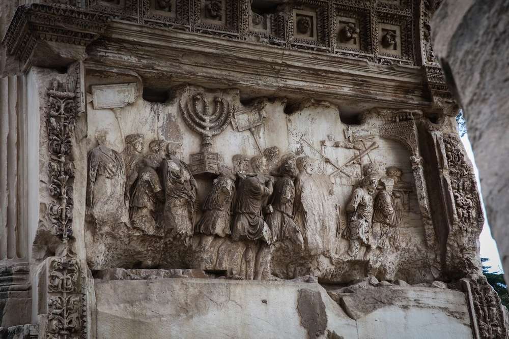 Arch of Titus in Rome. The evidence that the Romans took the Temple treasures back to their capital is right there for all to see.