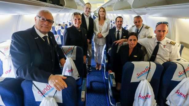 On the plane to Egypt. Three weekly flights are planned to Sharm El Sheikh.