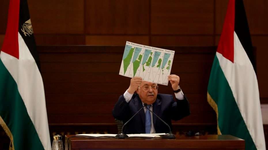 Palestinian leader Mahmoud Abbas claiming that there was once a country called "Palestine" that Israel slowly conquered and replaced.