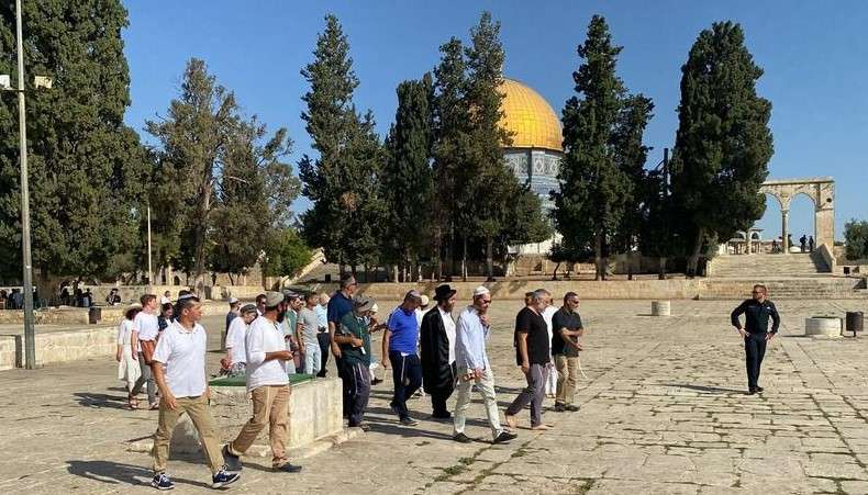 Jewish worshippers at the Temple Mount in the Old City of Jerusalem at the new Jewish month of Elul, the twelfth month of the Jewish civil year. Jerusalem, Aug 28, 2022.