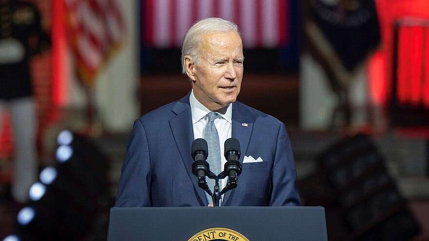 US President Joe Biden delivers a speech to the nation in front of Independence Hall in Philadelphia, Sept. 1, 2022. Source: Twitter/@POTUS.