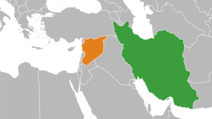 Syria (orange) and Iran (green). Credit: Carlos Hagadol/Wikimedia Commons.