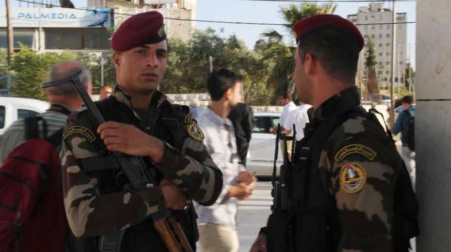 Palestinian Authority police officers.