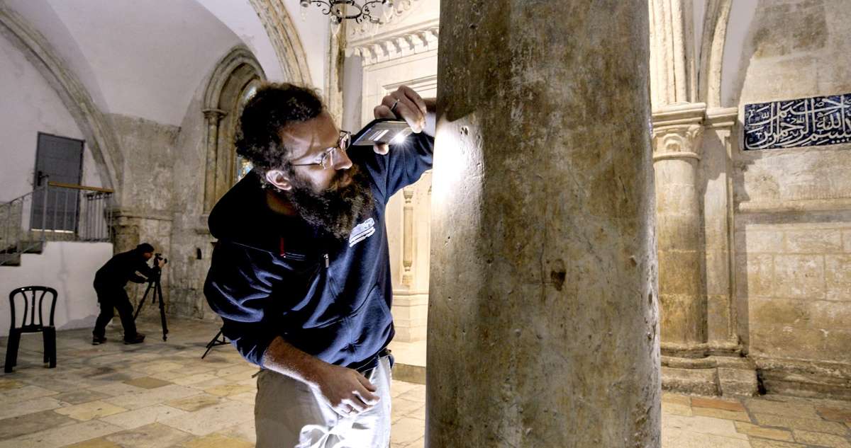 Israeli archaeologists document graffiti left on Mount Zion over 500 years ago by Christian and Muslim pilgrims.