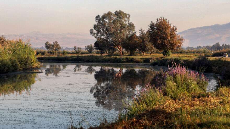 The Hula Valley lake in northern Israel, Oct. 22, 2021.