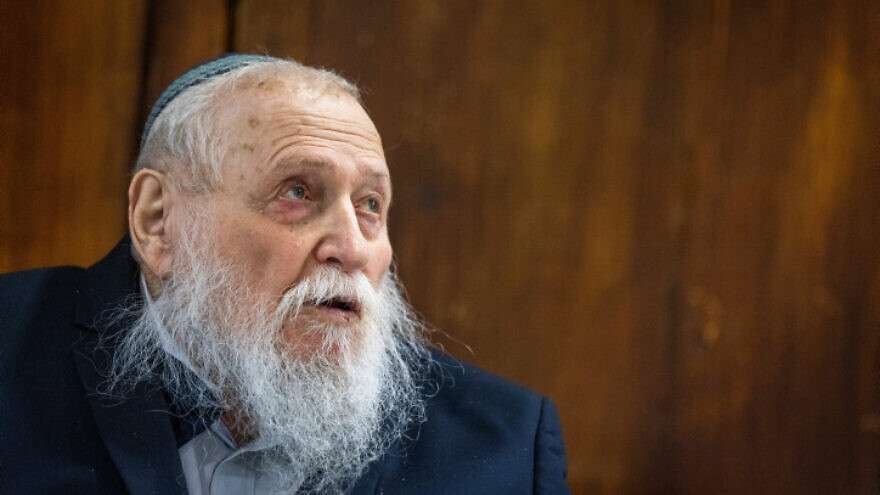 Rabbi Haim Drukman während einer Pressekonferenz in Jerusalem, 22. März 2022.