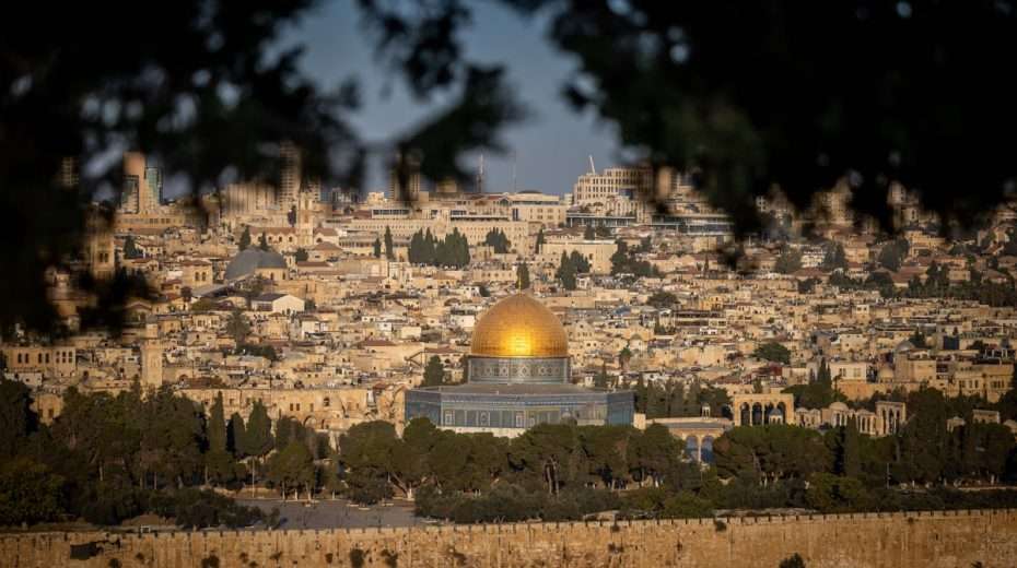 Jerusalem's Muslim-occupied Temple Mount, as seen from the Mount of Olives.