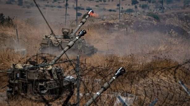 IDF Artillery Corps fire into Lebanon from near the border, after Hezbollah fired 19 rockets into Israel, on Aug. 6, 2021.