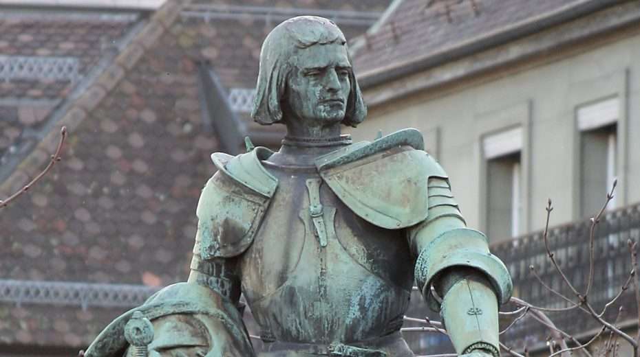Statue von Adrian von Bubenberg in Bern, Schweiz.