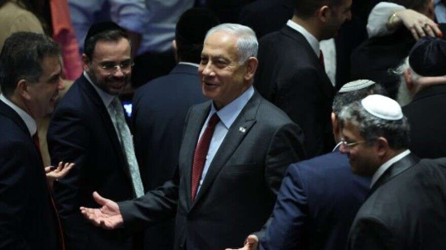 Benjamin Netanjahu während einer Plenarsitzung im israelischen Parlament. 13. Dezember 2022.