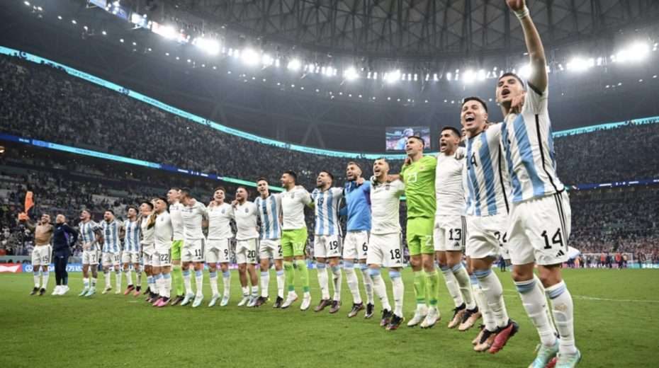 Argentina celebrates its World Cup semi-final win over Croatia.