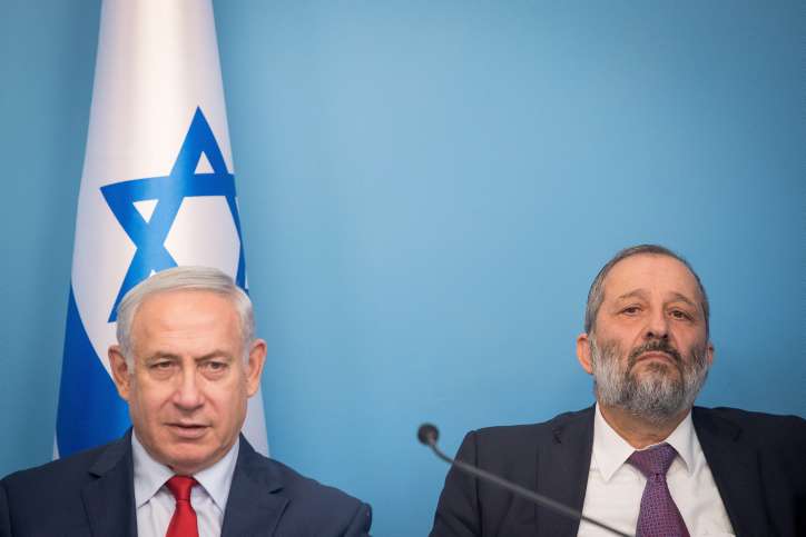 Israels Premierminister Benjamin Netanjahu und Innenminister Arie Deri