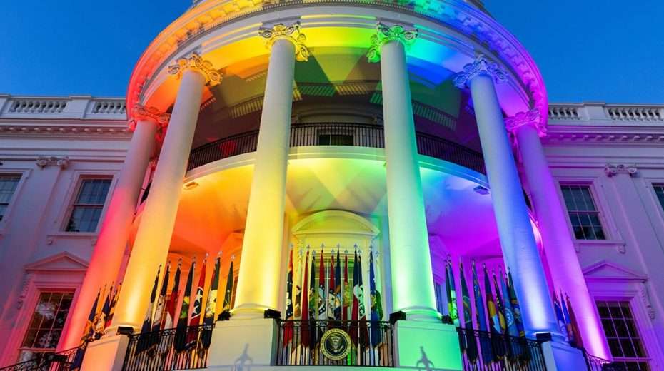 ‘Heaven Punishes Homosexuality,’ Palestinians Warn America White House illuminated in the colors of the gay flag in celebration of a same-sex marriage bill.