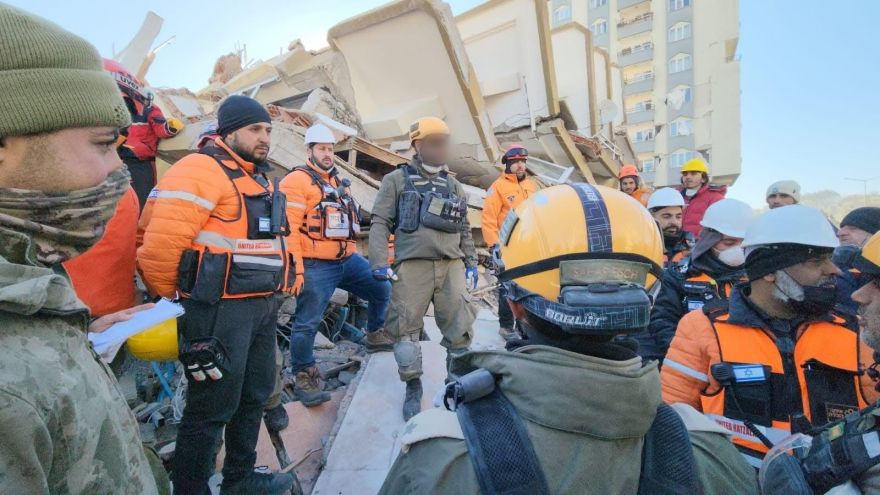 Israeli Rescuers Leave Turkey Amid Security Threat Israel Defense Forces and United Hatzalah rescue personnel in Gaziantep, Turkey, Feb. 8, 2023.