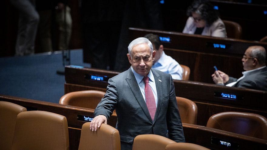 Gov’t and Opposition Gear Up for Talks After Netanyahu Pauses Judicial Overhaul Israeli Prime Minister Benjamin Netanyahu at the Knesset, March 13, 2023. Photo by Yonatan Sindel/Flash90.