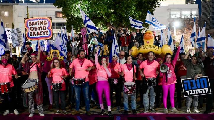 Tachles With Aviel – Is Judicial Reform the Way to a Biblical State? Israelis protest in Tel Aviv on March 11, 2023 against the Israeli government's planned judicial reform.
