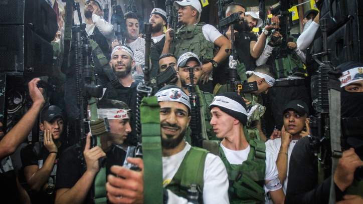 Palestinian terrorists shoot up Arab school for teaching Israeli curriculum The Al Aqsa Martyrs Brigades are designated as terrorists by the US, while Washington continues to give money to their boss, Mahmoud Abbas. Photo by Nasser Ishtayeh/Flash90
