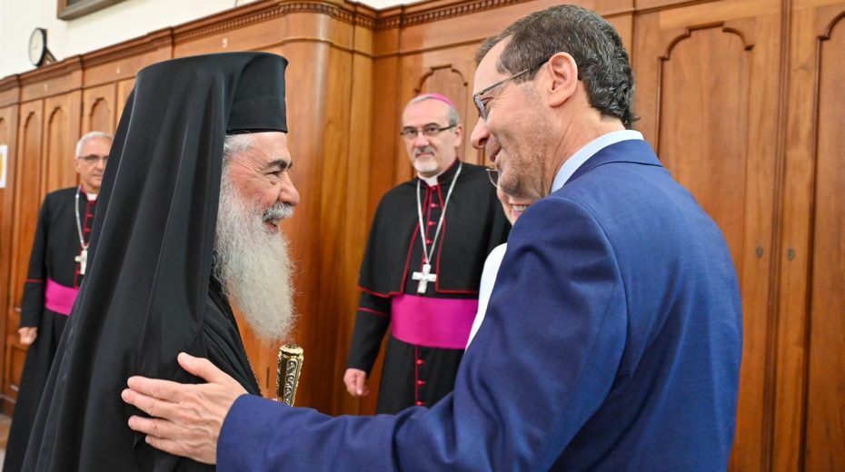 President Herzog: We are committed to Christianity in the Land of Israel President Isaac Herzog reaffirms Israel's comment to Christianity in the Holy Land during a meeting with Church leaders. Photo by Kobi Gideon (GPO)