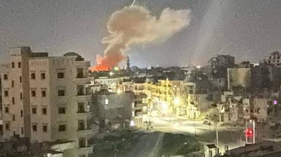 Reports: Israel launches series of air strikes on Syria The aftermath of a reported Israeli strike on Iranian targets in Syria's Homs Province early Sunday, April 2, 2023. Source: Twitter