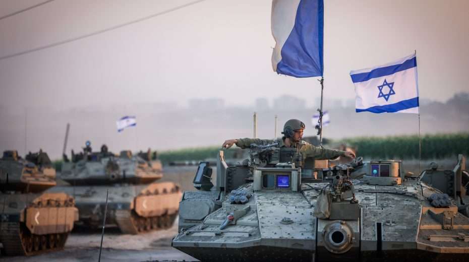 Thoughts on an impossible week A convoy of Israeli tanks at sunset near Israel's southern border with Gaza, October 12, 2023. Photo: Chaim Goldberg/Flash90