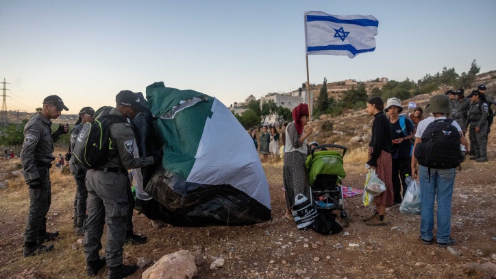 The myth of ‘Jewish settler violence’ The mere presence of Jews on hilltops where the world says they don't belong is often equated with Palestinian terrorism by officials in Washington. Photo by Yonatan Sindel/Flash90