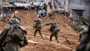 Israeli troops operating in the Hamas-ruled Gaza Strip, Dec. 31, 2023. Credit: IDF.