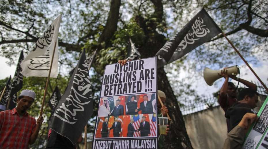 Demonstration against China's mistreatment of Muslim Uighurs in Xinjiang province near the Chinese Embassy in Kuala Lumpur, Malaysia, on December 27, 2019. EPA-EFE/FAZRY ISMAIL