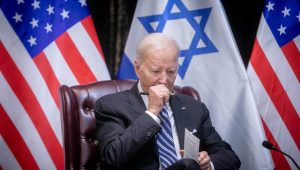 Israeli Prime Minister Benjamin Netanyahu meets with US President Joe Biden in Tel Aviv, Oct. 18, 2023. Photo by Miriam Alster/Flash90.