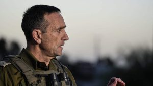 Israeli Defense Forces Chief of Staff Herzi Halevi gives a statement to the media at an army base in southern Israel on Dec. 26, 2023. Photo by Flash90.