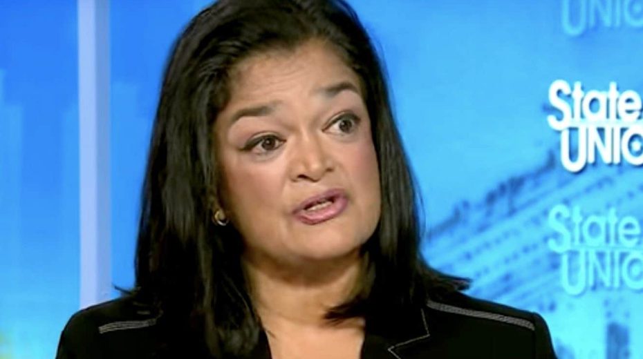 Rep. Pramila Jayapal (D-Wash.) thinks Israel has committed crimes that are equally reprehensible to what Hamas did on October 7. YouTube screenshot.